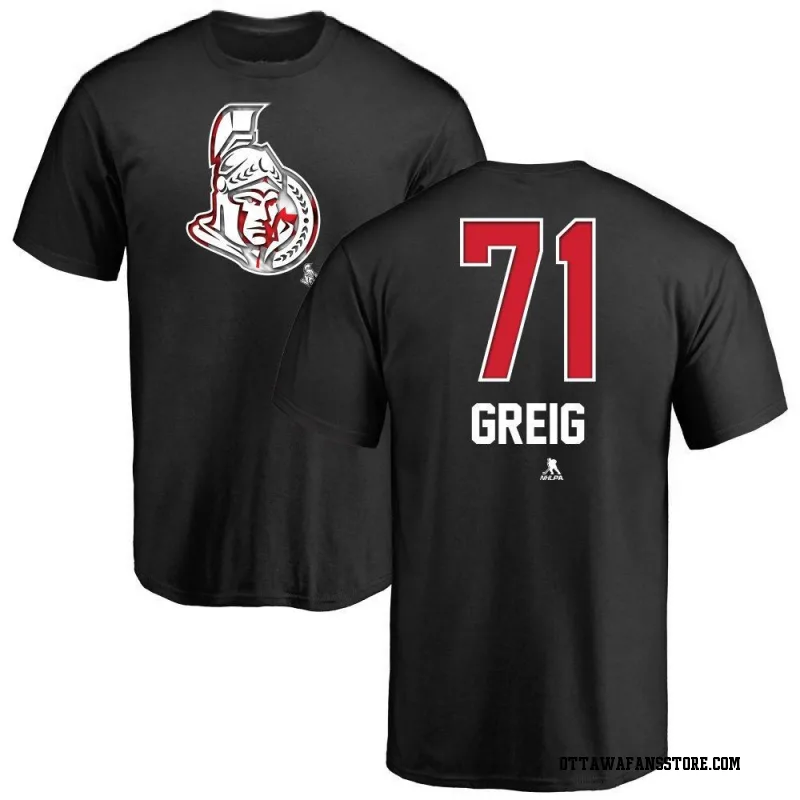 Black Men's Ridly Greig Ottawa Senators Name and Number Banner Wave T-Shirt