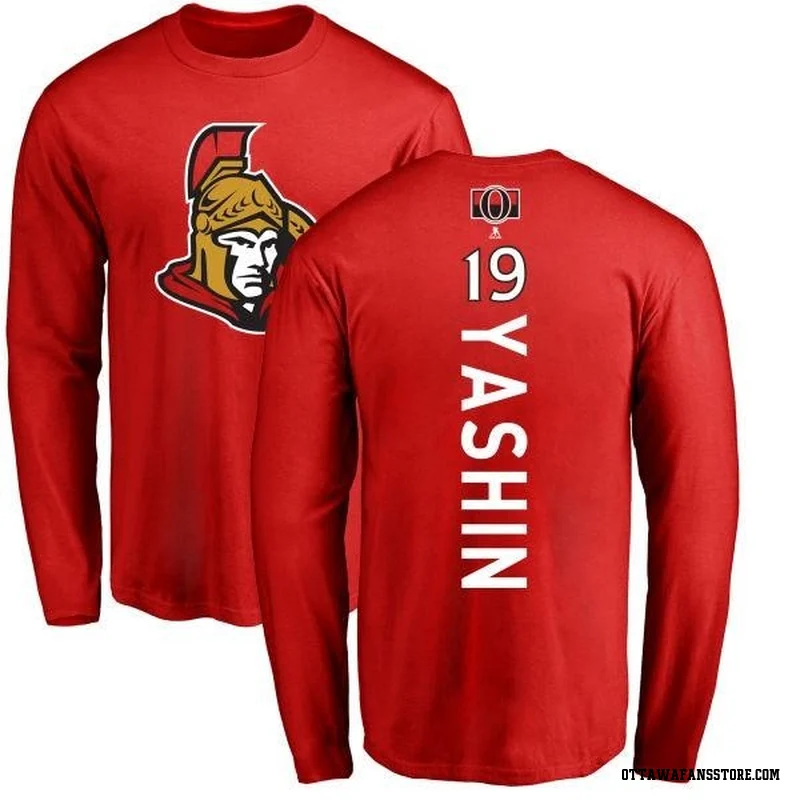 Red Men's Alexei Yashin Ottawa Senators Backer Long Sleeve T-Shirt