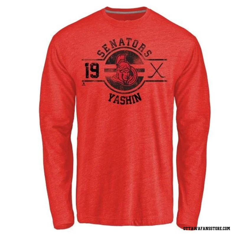Red Men's Alexei Yashin Ottawa Senators Insignia Long Sleeve T-Shirt