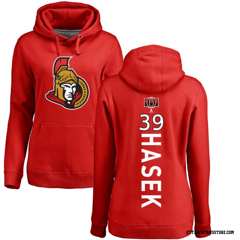 Red Women's Dominik Hasek Ottawa Senators Backer Pullover Hoodie