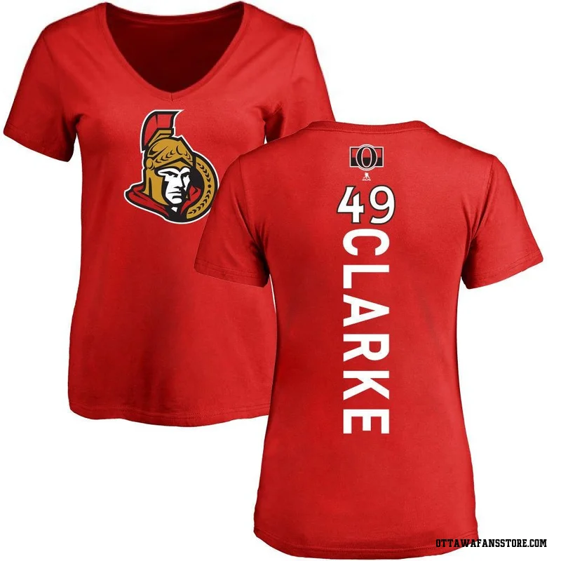 Red Women's Graeme Clarke Ottawa Senators Backer T-Shirt