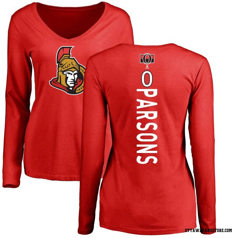 Red Women's Jackson Parsons Ottawa Senators Backer Long Sleeve T-Shirt