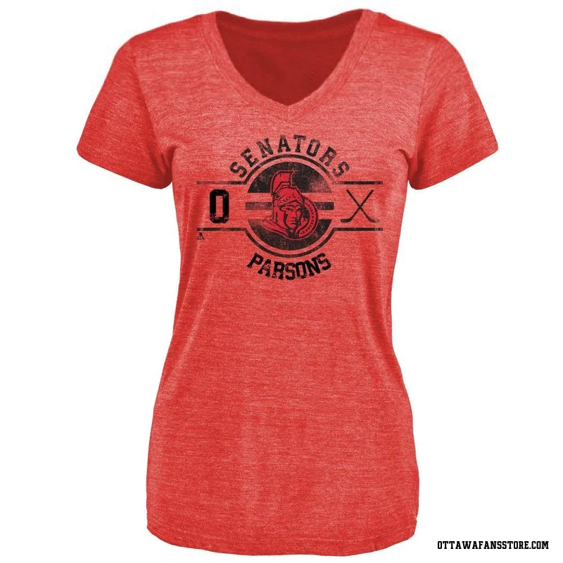 Red Women's Jackson Parsons Ottawa Senators Insignia T-Shirt