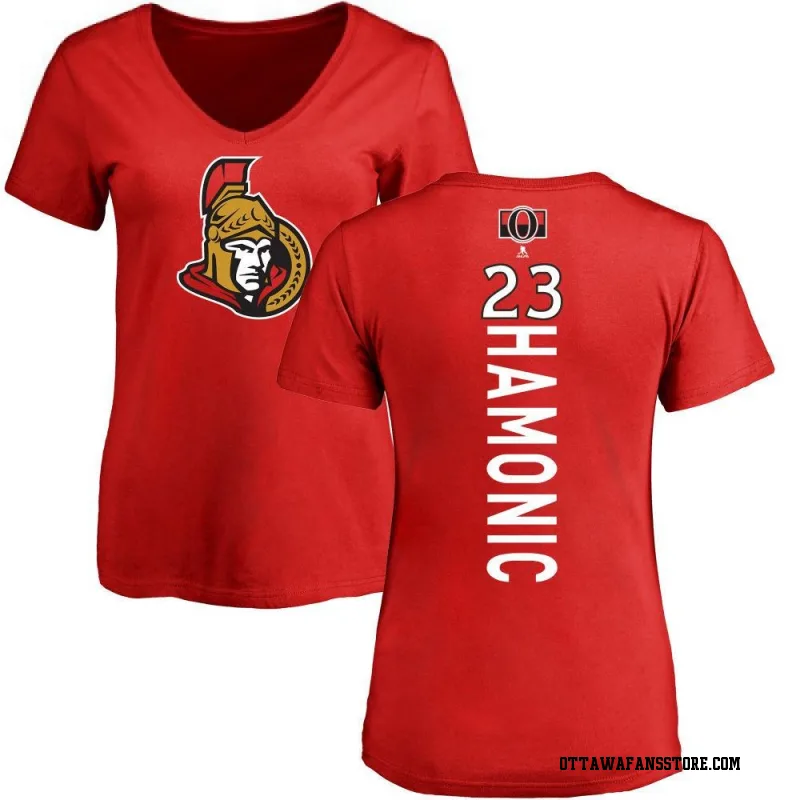 Red Women's Travis Hamonic Ottawa Senators Backer T-Shirt