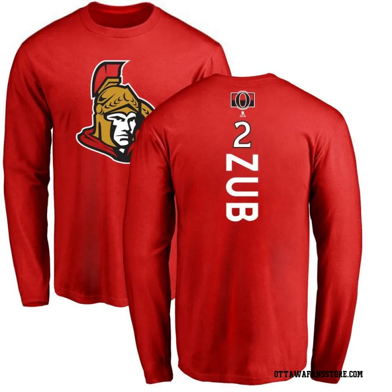 Red Youth Artem Zub Ottawa Senators Backer Long Sleeve T-Shirt