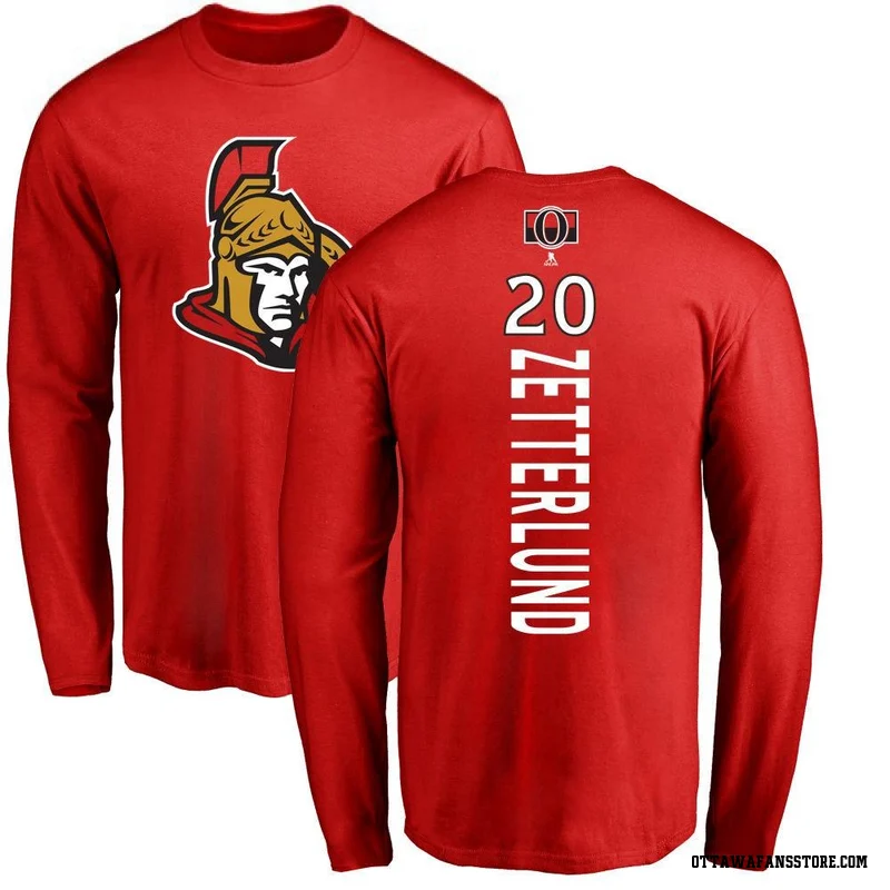 Red Youth Fabian Zetterlund Ottawa Senators Backer Long Sleeve T-Shirt