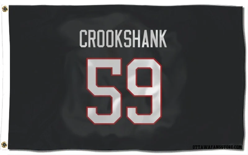 Black Ottawa Senators  Angus Crookshank  Flag (3 X 5)