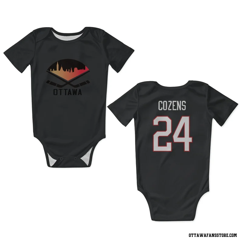Black Ottawa Senators  Dylan Cozens  Newborn & Infant Bodysuit