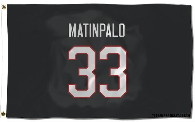 Black Ottawa Senators  Nikolas Matinpalo  Flag (3 X 5)