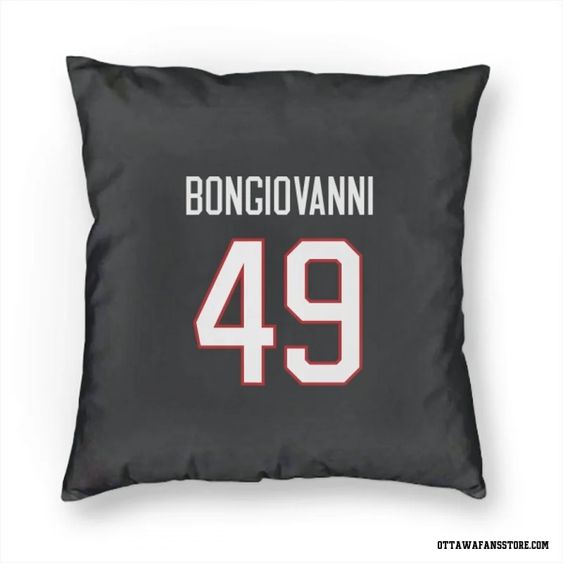 Black Ottawa Senators  Wyatt Bongiovanni  Pillow Cover (18 X 18)