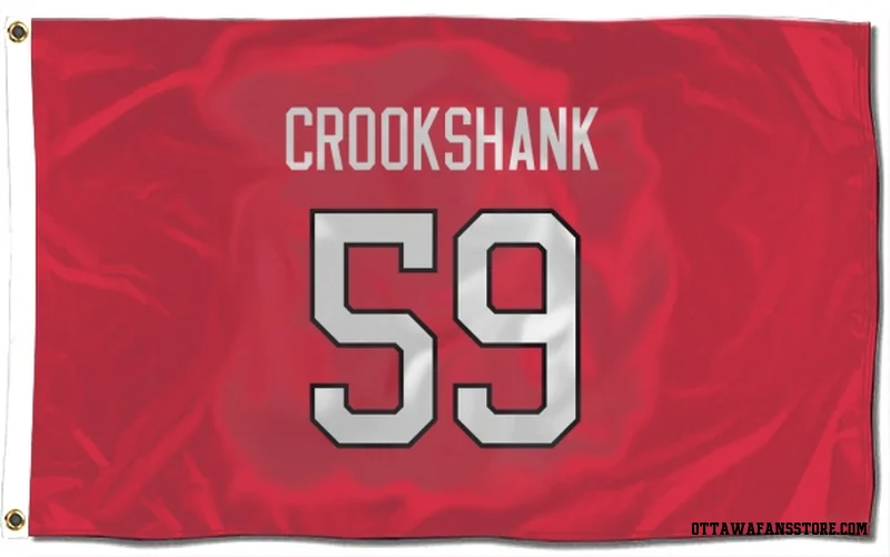 Red Ottawa Senators  Angus Crookshank  Flag (3 X 5)