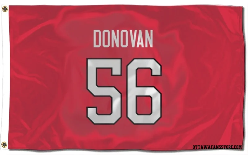 Red Ottawa Senators  Jorian Donovan  Flag (3 X 5)