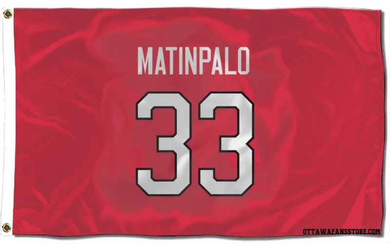 Red Ottawa Senators  Nikolas Matinpalo  Flag (3 X 5)