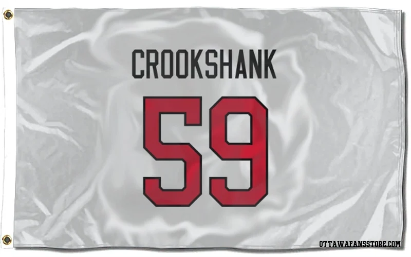 White Ottawa Senators  Angus Crookshank  Flag (3 X 5)