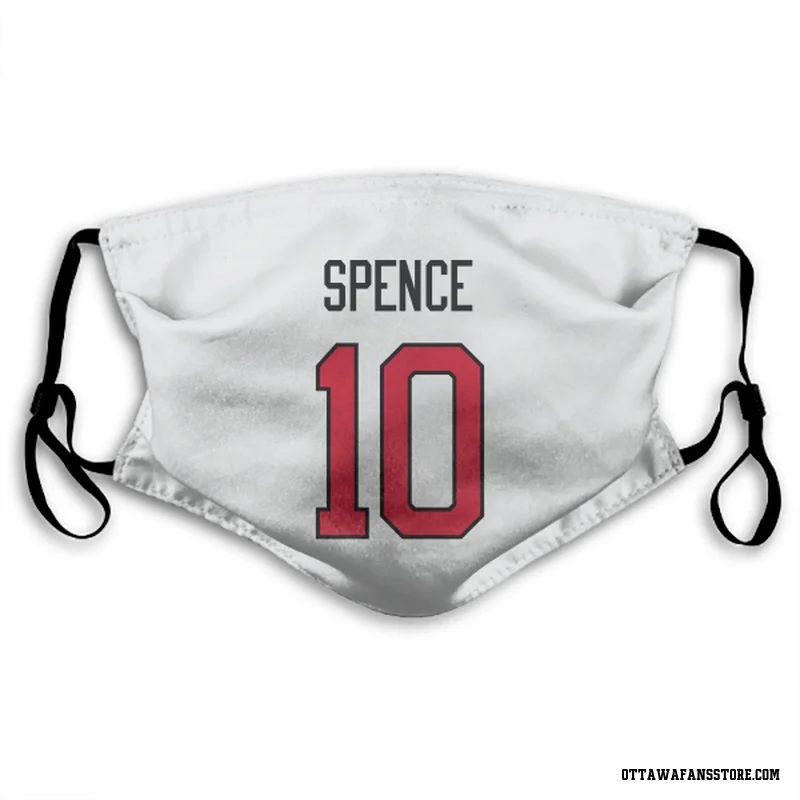 White Ottawa Senators  Jordan Spence  Face Mask (With 2 Free PM2.5 Filters)