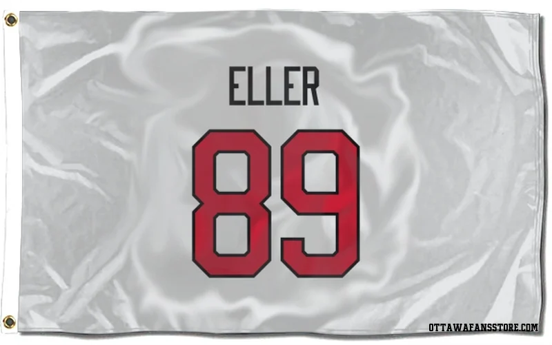 White Ottawa Senators  Lars Eller  Flag (3 X 5)