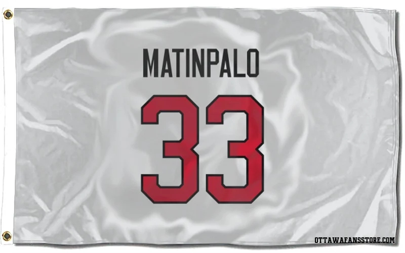 White Ottawa Senators  Nikolas Matinpalo  Flag (3 X 5)